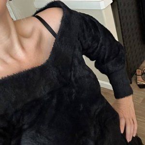 Chelsea28 Black Fur Sweater